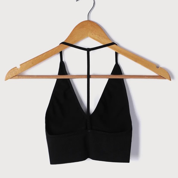 NEW Free People Scoop Me Up Racerback Bralette Black - Picture 5 of 6